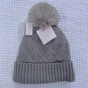 Winter Hat Gray Knit Beanie New with Tags